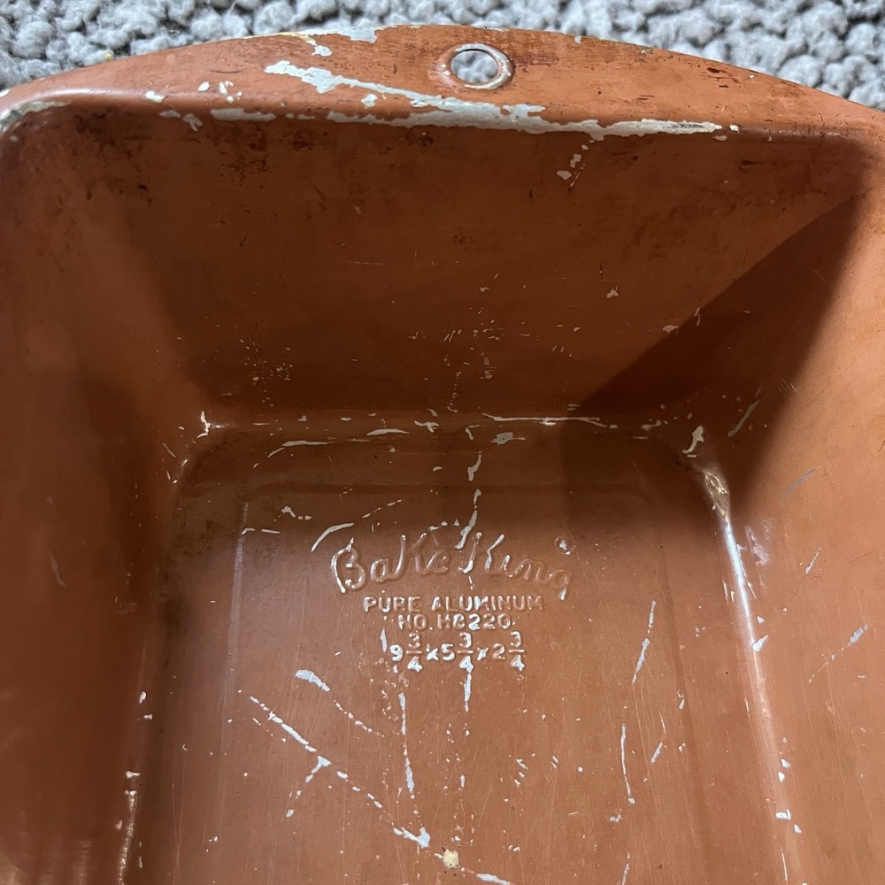 Vintage Bake King Small Metal Loaf Pan 9 3/4‎ x 5 3/4 x 2 3/4 Bread Pan MCM